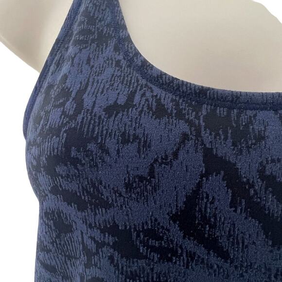 Athleta Scoop Tank Texture Blue Black Womens Xsmall Workout - Picture 2 of 7